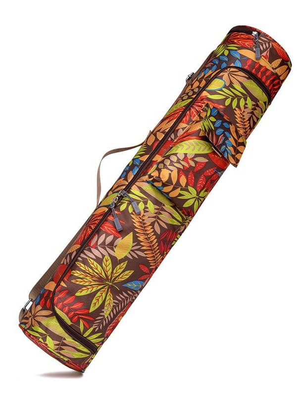 Colorful yoga mat bag with female print design, durable microfiber, ideal for fitness gear, perfect for carrying pilates mat, SF0516 model.