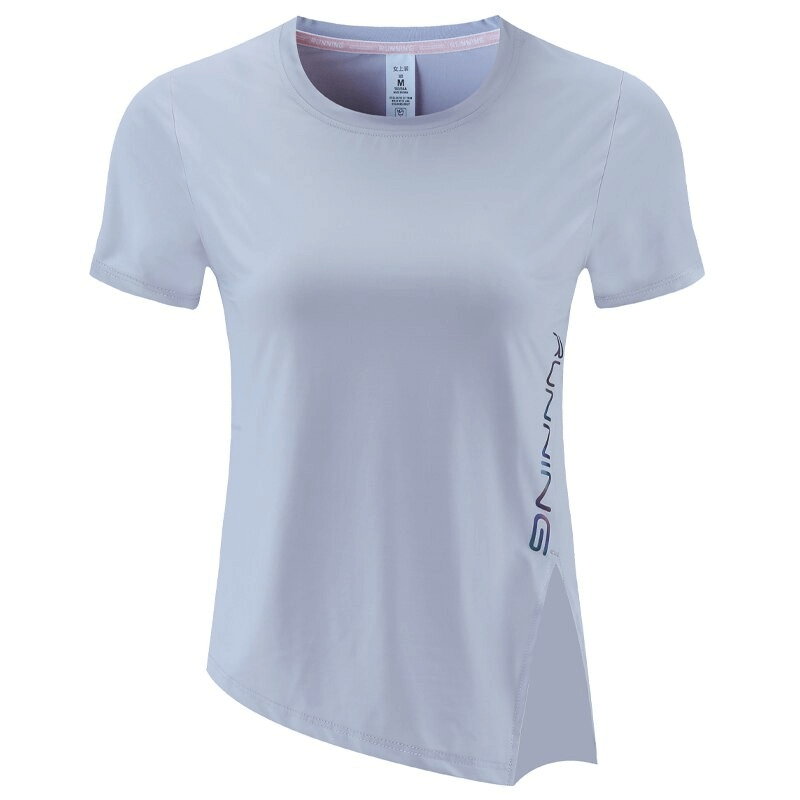 T-shirt asymétrique de sport féminin/T-shirt à manches courtes Slim ouvert à la mode pour femmes - SPF0099 