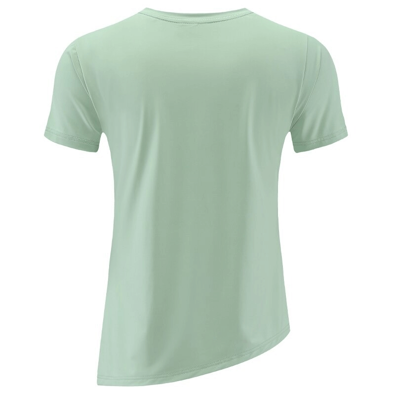 Female Sports Asymmetrical T-shirt / Fashion Open Slim Short Sleeves T-shirt for Women - SF0099