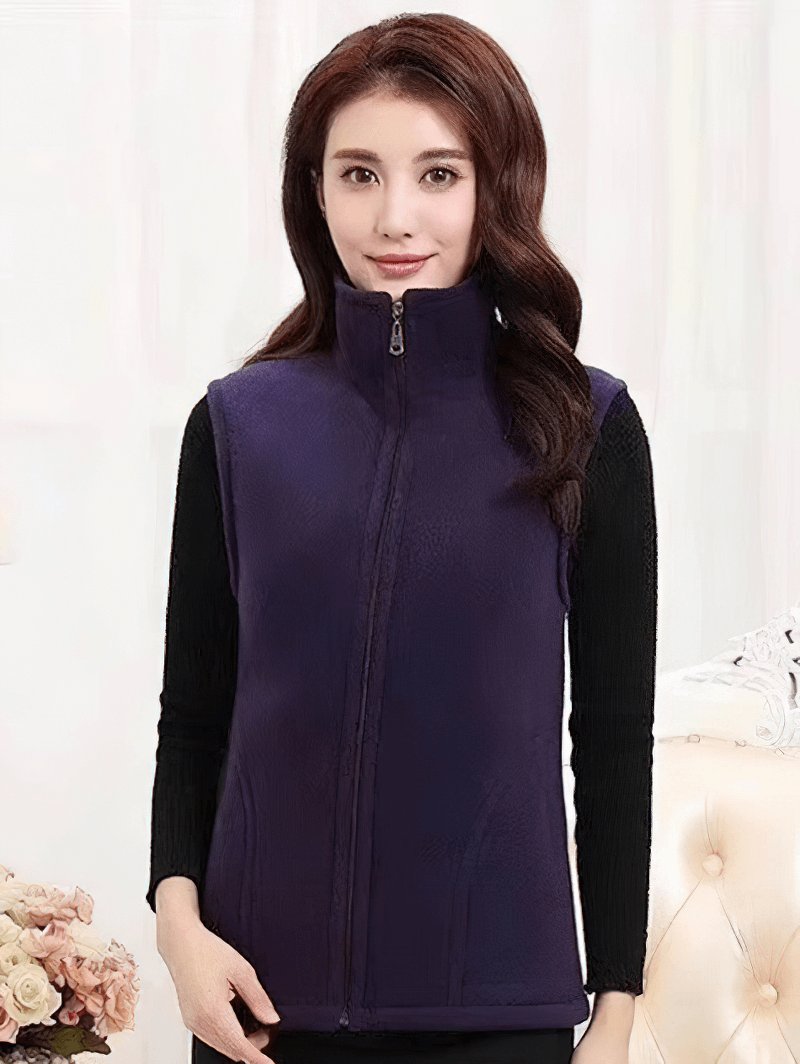Female Warm Zipper Vest with Pockets / Fleece Women's Clothing - SF0110