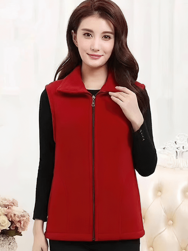 Warme Damenweste mit Reißverschluss und Taschen / Fleece-Damenbekleidung - SF0110