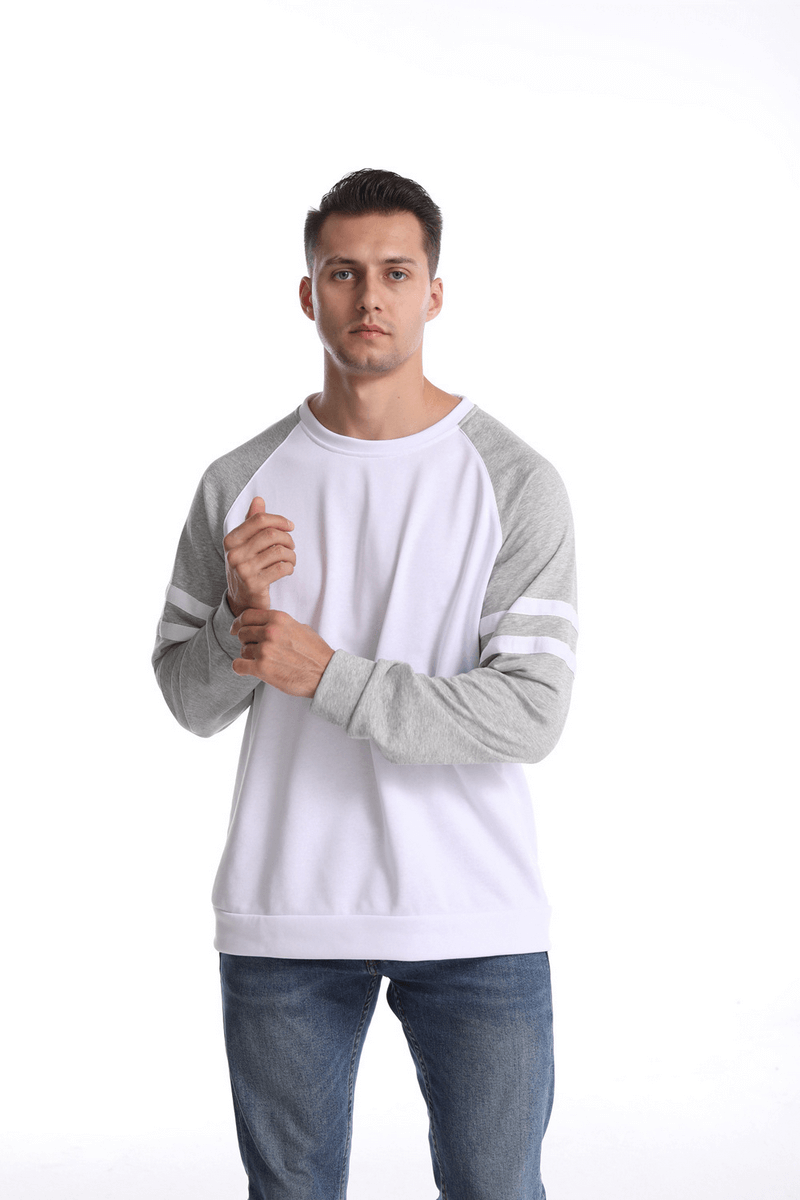Fitness Patchwork Long Sleeves Crew Neck Pullover - SF1159