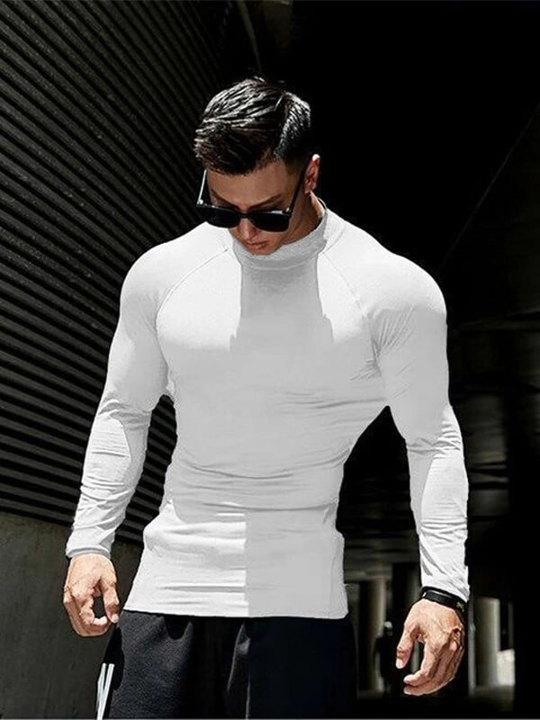 Gym Quick Dry Long Sleeves Shirt / Male Sports Turtleneck - SF0646