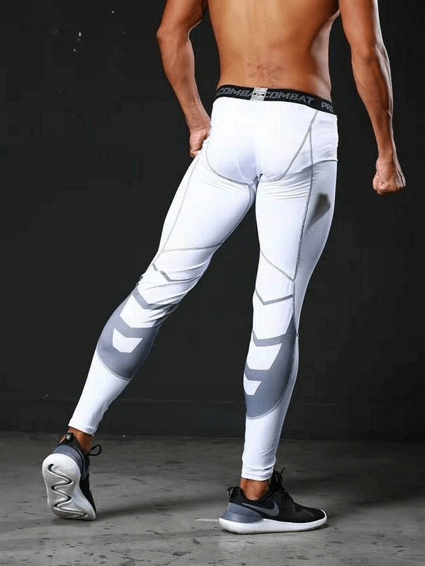 Light men's running tights with high elastic breathable compression fit, perfect for a comfortable workout and casual look.