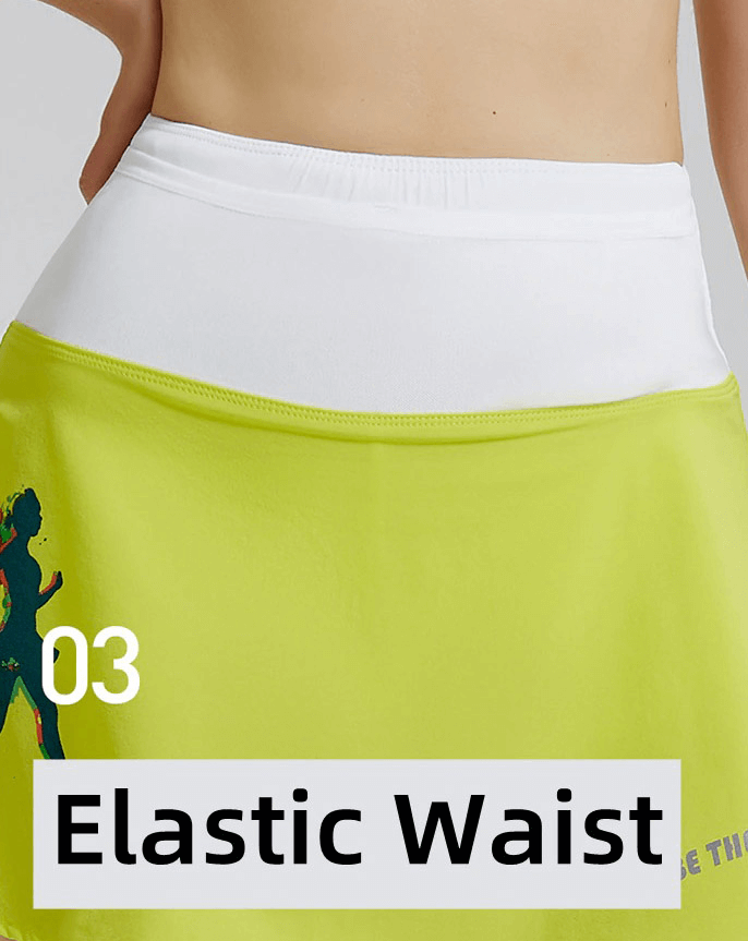 High Waist Double Layer Skirt with Pocket / Mesh Golf Tennis Cloth - SF0105