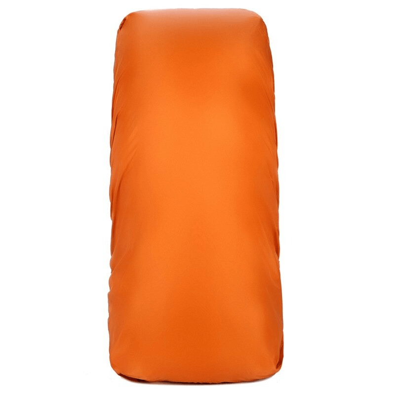 Orange rain cover for hiking large capacity water resistant backpack SF0296, protects gear during outdoor adventures.