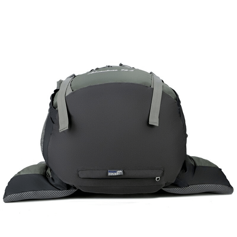 Back view of the SF0296 Hiking Large Capacity Water Resistant Backpack showing rain cover and sturdy construction.