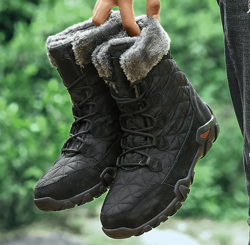 Lace-up Waterproof Non-slip Mid-Calf Snow Boots with Fur - SF0779