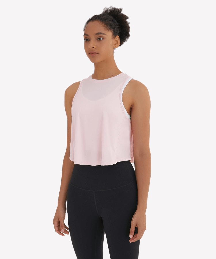 Leichtes, schnell trocknendes ärmelloses Damen-T-Shirt mit Netzrücken – SF1055 