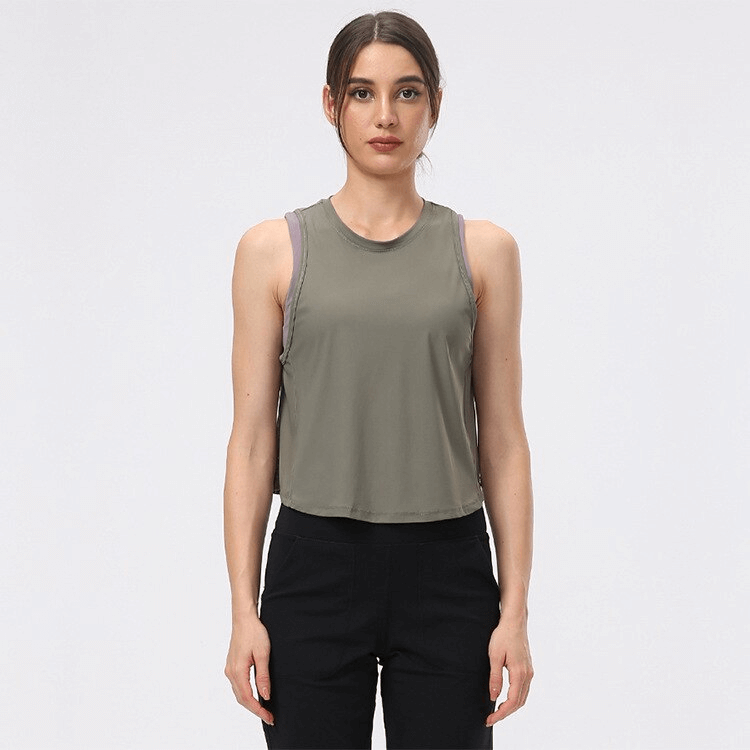 Leichtes, schnell trocknendes ärmelloses Damen-T-Shirt mit Netzrücken – SF1055 