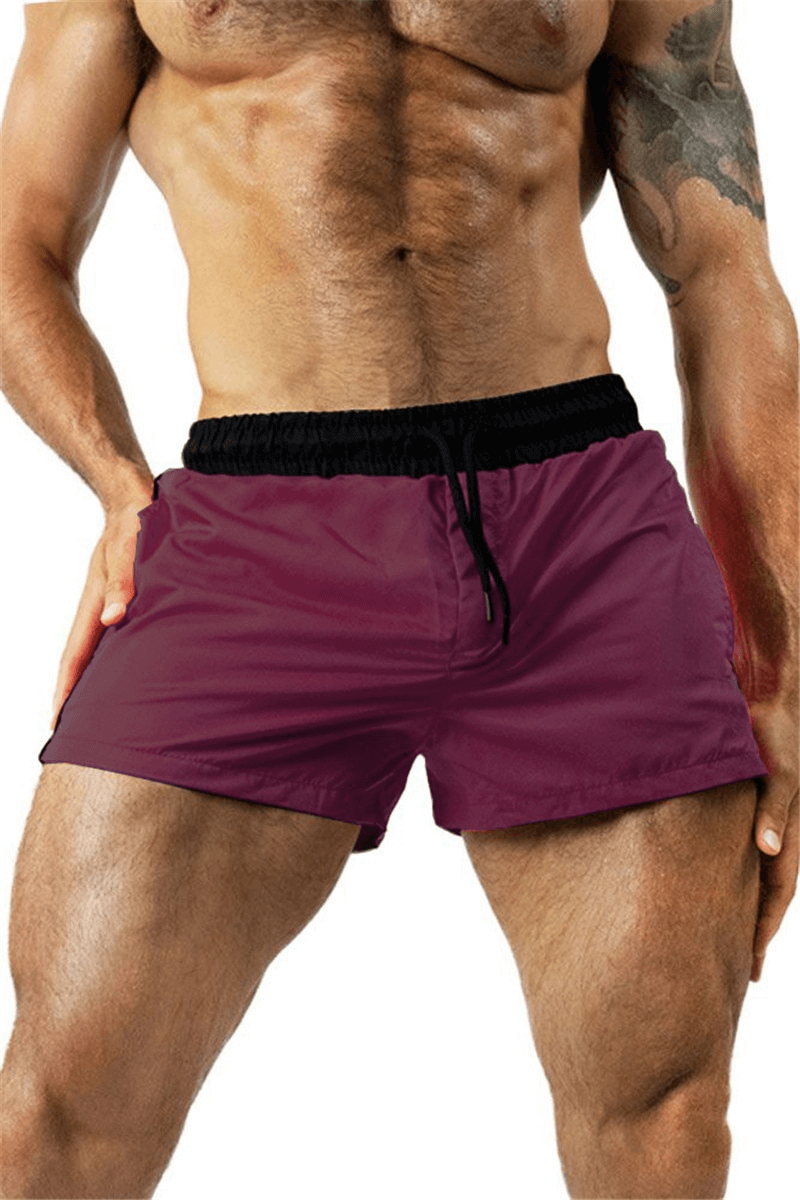 Men's lightweight quick-drying sports fitness shorts SF1150 in maroon, perfect for running and active lifestyles.
