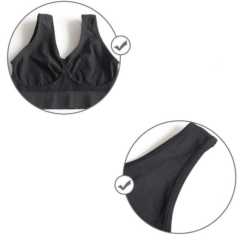 Black lightweight sports bra for women with seamless, padded, wire-free design for fitness.
