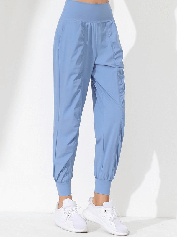 Lightweight Sports Women's Pants with a Wide Belt and Cuffs - SF1135