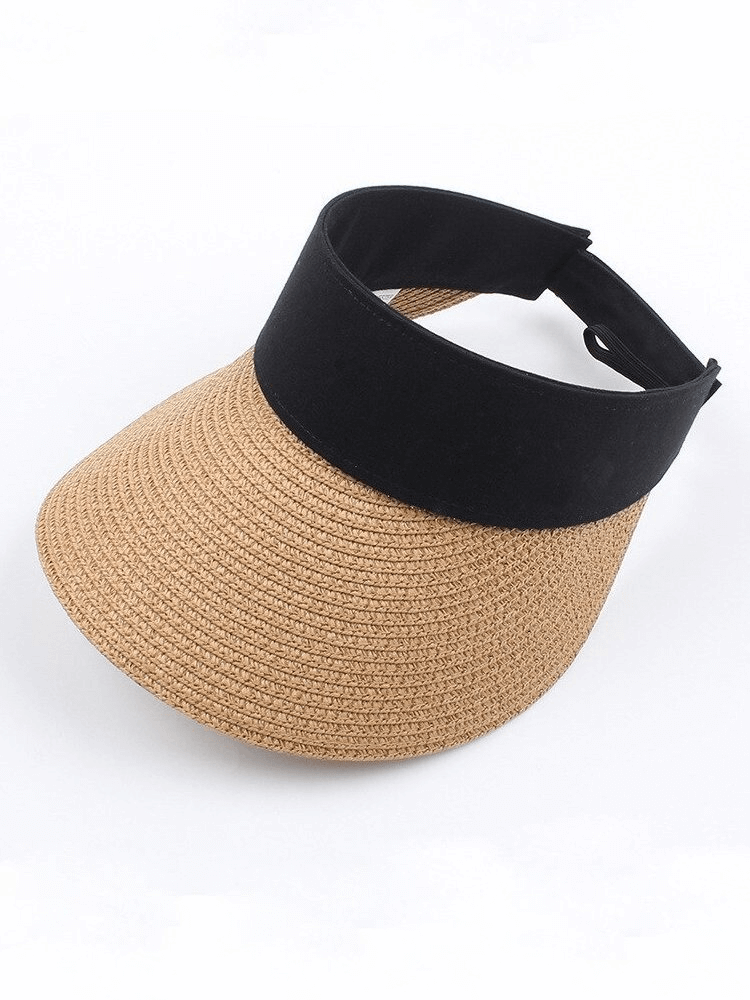Stylish straw sun hat with adjustable fastener for breathable summer comfort, perfect for casual outdoor wear, camping, and parties.