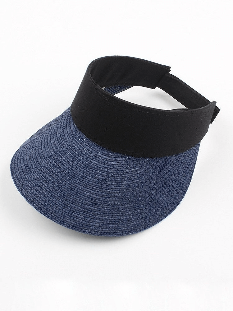 Lightweight summer women's hat in navy with adjustable fastener, made from straw for breathable comfort and sun protection.
