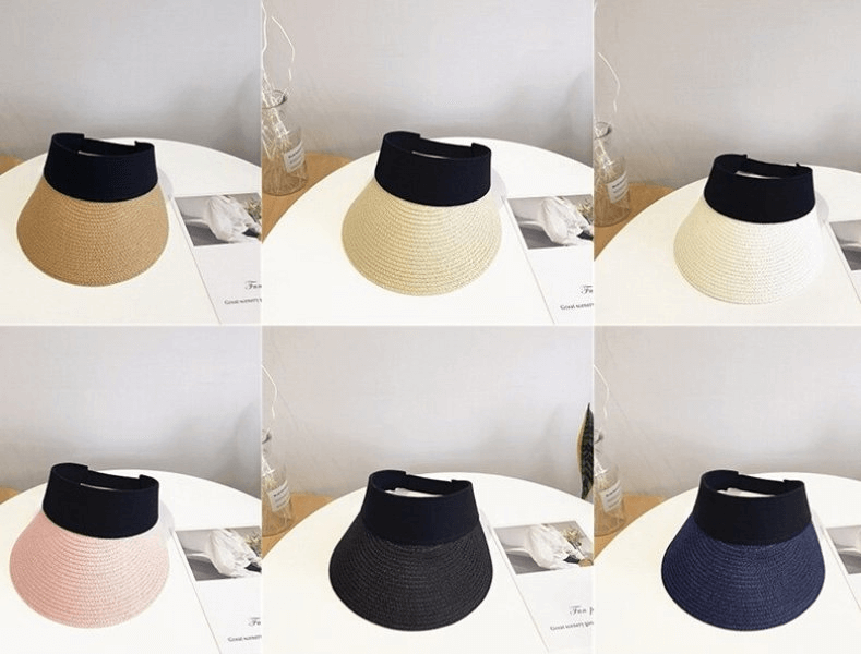 Lightweight summer women's hats with adjustable fastener in various colors, perfect for outdoor sun protection and casual style.