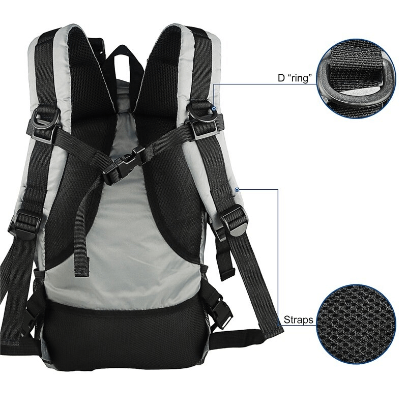 Back view of Lightweight Tactical Travel Rucksack SF0451 showcasing durable nylon fabric, adjustable straps, and D-ring details.
