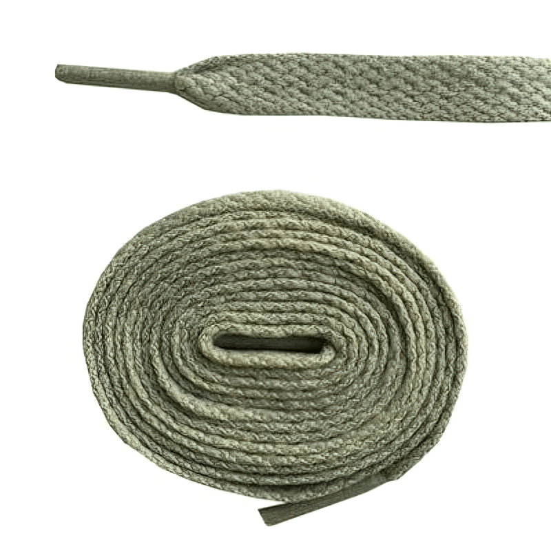 Gray long plain flat shoelaces for sports shoes, 86.5 inches, made of durable polyester, providing flexible and reliable fit for any activity.