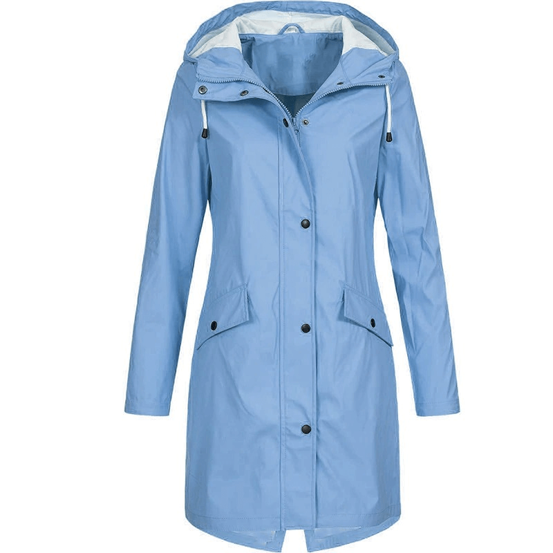 Long Rain Jacket for Women / Hiking Windproof Outdoor Coat with Hooded - SF0011