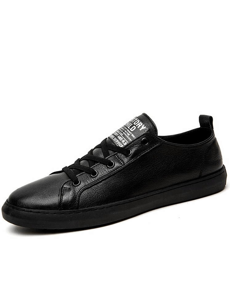 Luxury genuine leather walking shoes for men, casual breathable design, black with lace-up closure, style SF0968.