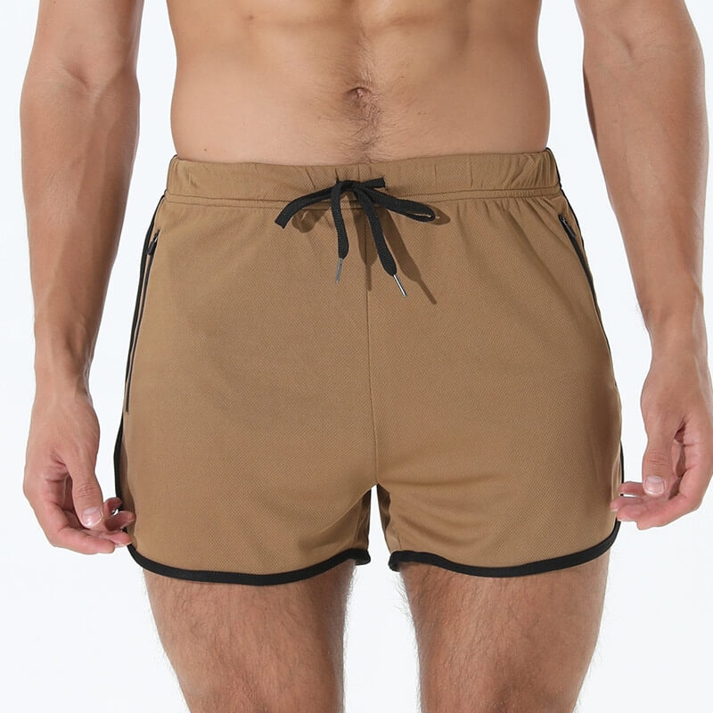 Male Breathable Running Drawstring Shorts with Zip Pockets - SF1099