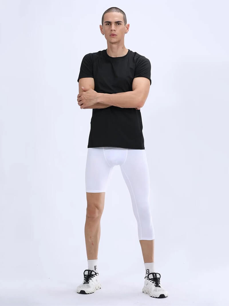 Male Cropped One-Leg Tights for Basketball or Football - SF0691