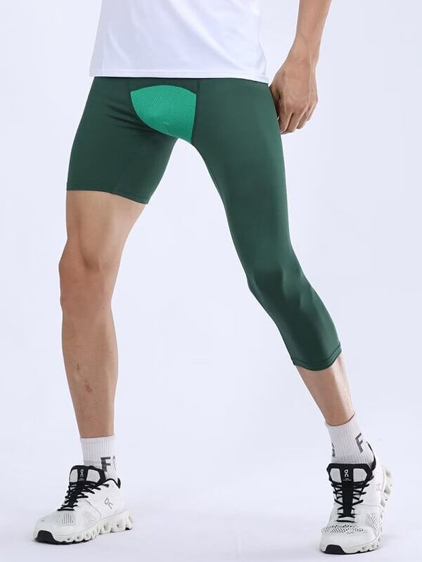 Male Cropped One-Leg Tights for Basketball or Football - SF0691
