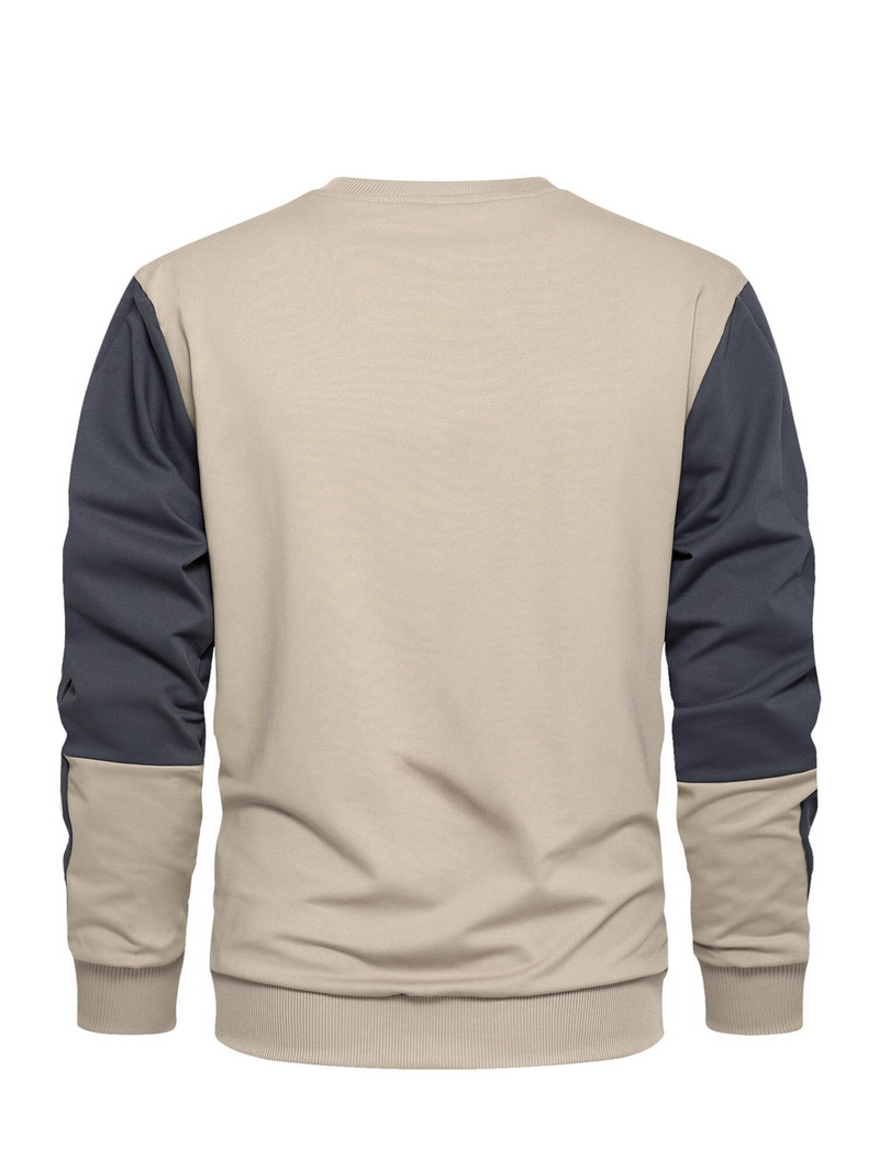 Herren-Patchwork-Pullover mit langen Ärmeln / modische O-Ausschnitt-Kleidung – SF0299 