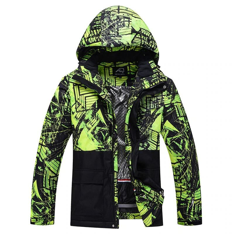 Male Ski Warm Windproof Waterproof Jacket with Print - SF0635