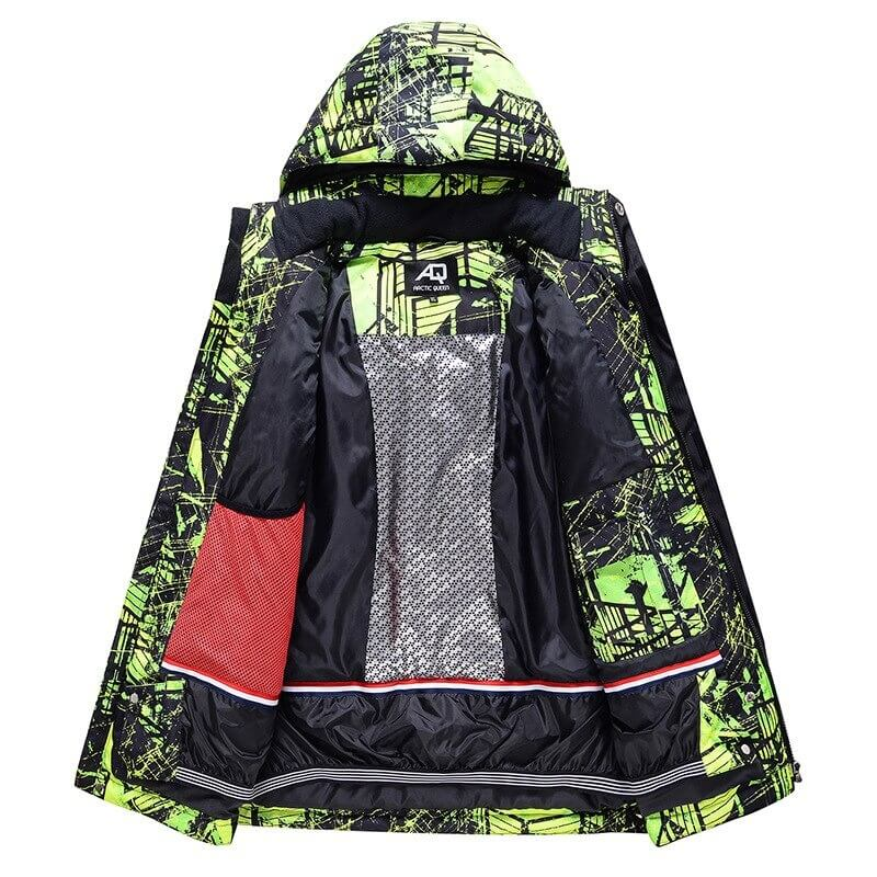 Veste imperméable coupe-vent chaude de ski pour homme avec imprimé - SPF0635 