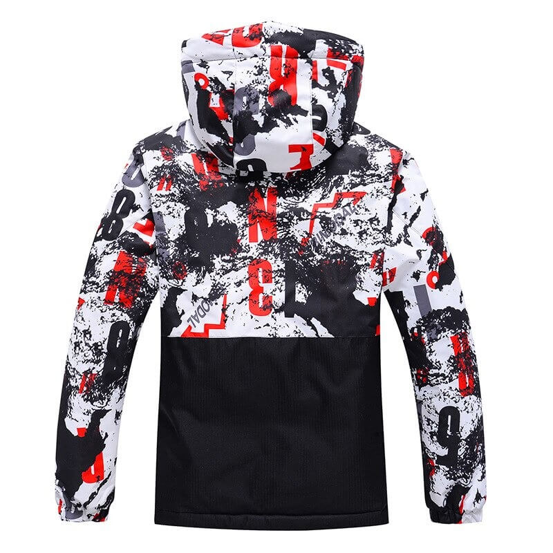 Male Ski Warm Windproof Waterproof Jacket with Print - SF0635