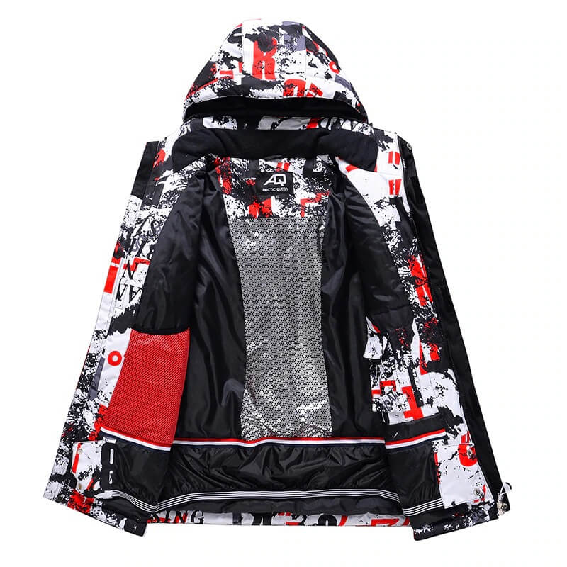 Male Ski Warm Windproof Waterproof Jacket with Print - SF0635