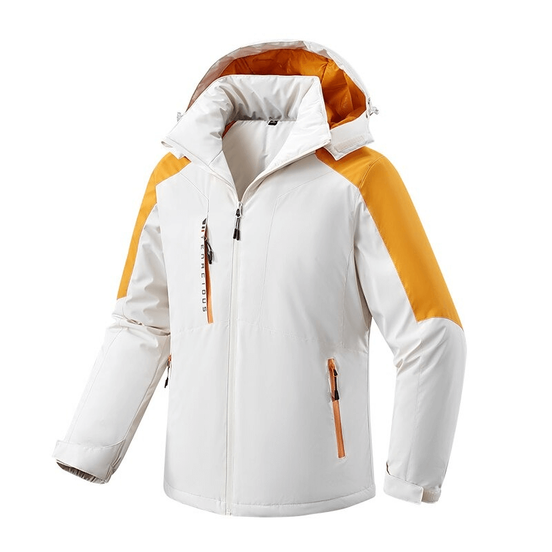 Male Warm Thick Waterproof Skiing Jacket with Hood and Pockets - SF0385