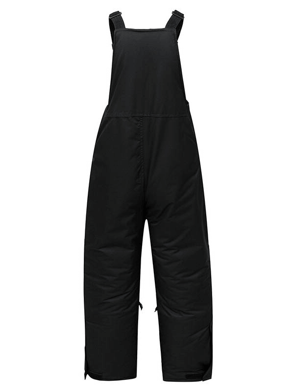 Male warm zipper snow pants with adjustable elastic straps, waterproof and windproof, ideal for skiing and winter outdoor activities.