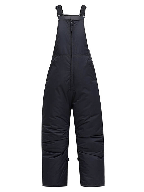 Male warm zipper snow pants with adjustable elastic straps, perfect for skiing and winter activities. Waterproof and breathable fabric.