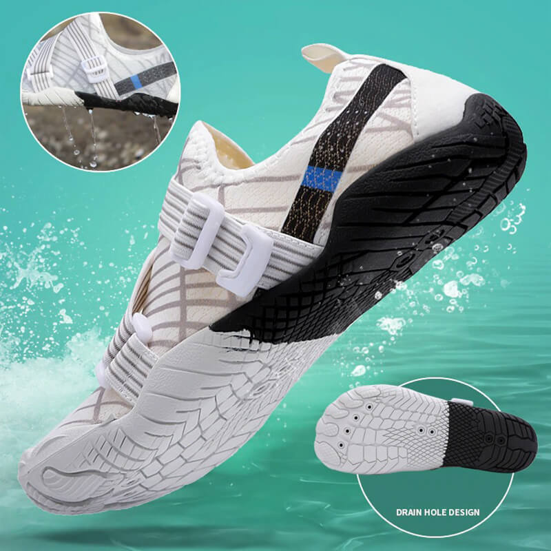 Unisex water shoes with quick-dry fabric and non-slip sole, perfect for beach adventures and upstream sports. Ideal for men and women.