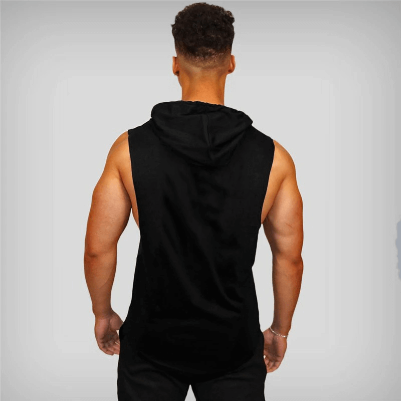 Men's Bodybuilding Hooded Cotton Tank Top / Workout Sportswear - SF0655