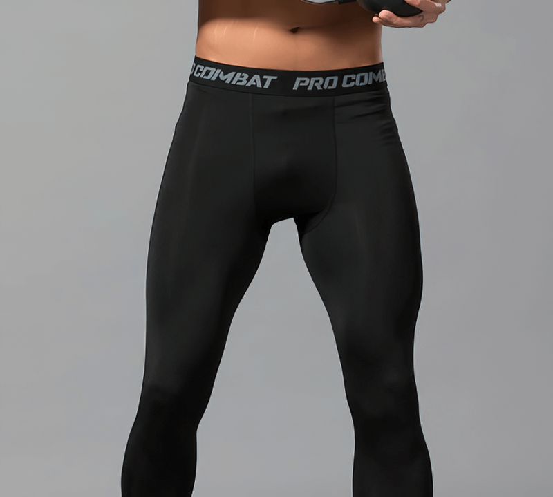 Men's breathable compression capri pants for gym, SF0890, black, designed for comfort and athletic performance. Premium fabric blend.