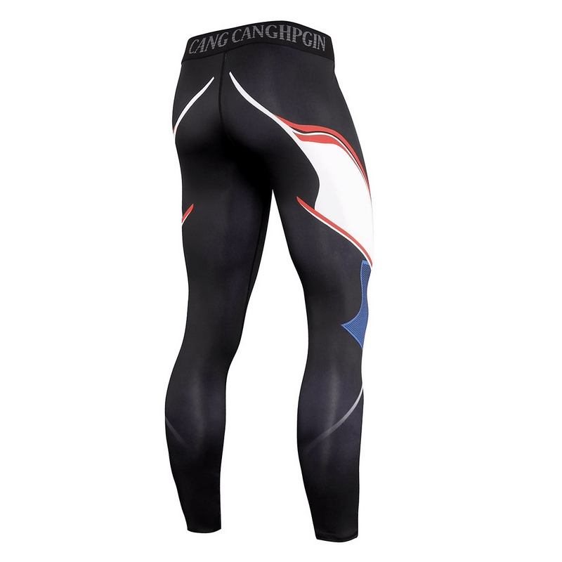 Men's compression leggings for running, featuring sleek design and flexible fit, ideal for training. Model number SF0948.