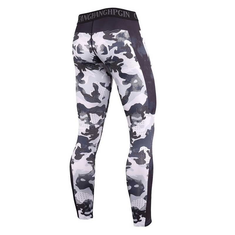 Men's Compression Sports Leggings in Camouflage Pattern for Running and Training - SF0948