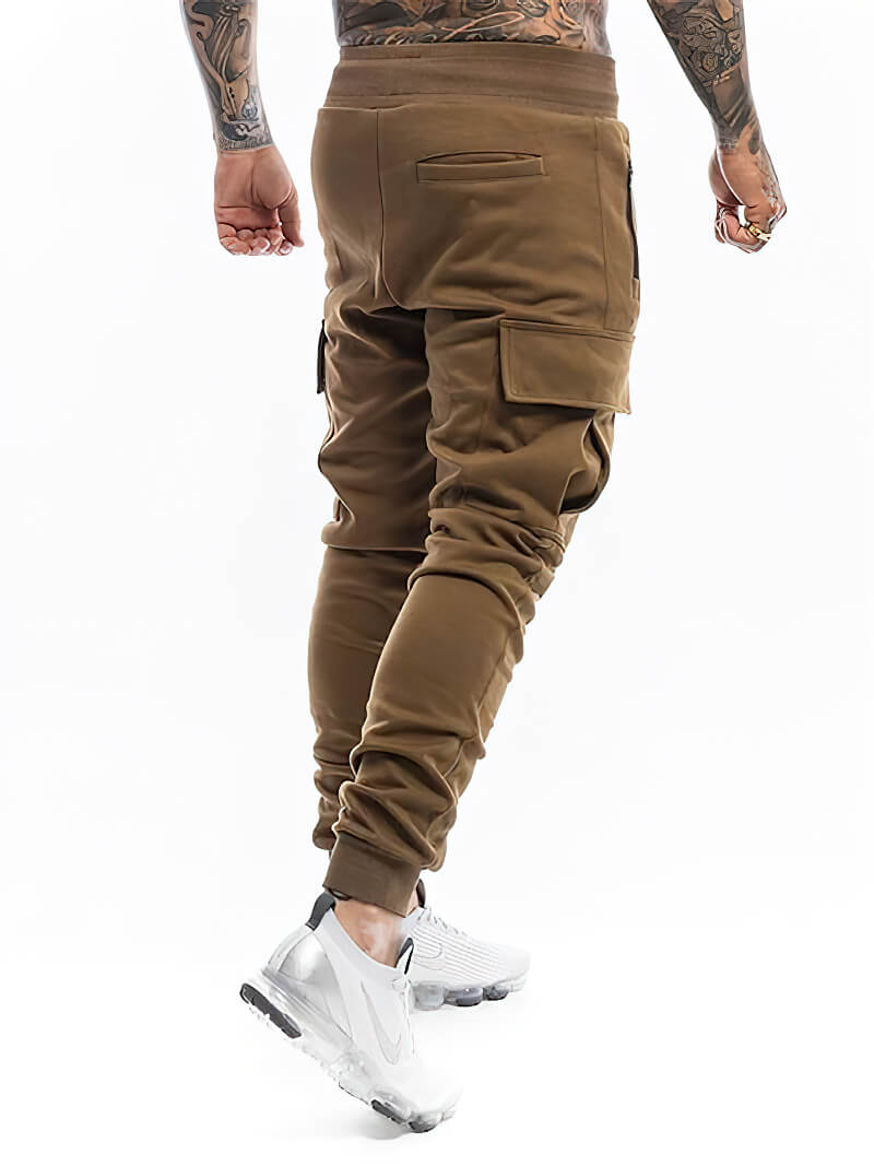 Men's Cotton Drawstring Joggers Pants with Multi-Pockets - SF1095