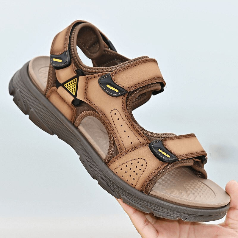 Sandales de randonnée à semelle souple en cuir véritable pour hommes - SPF1058 