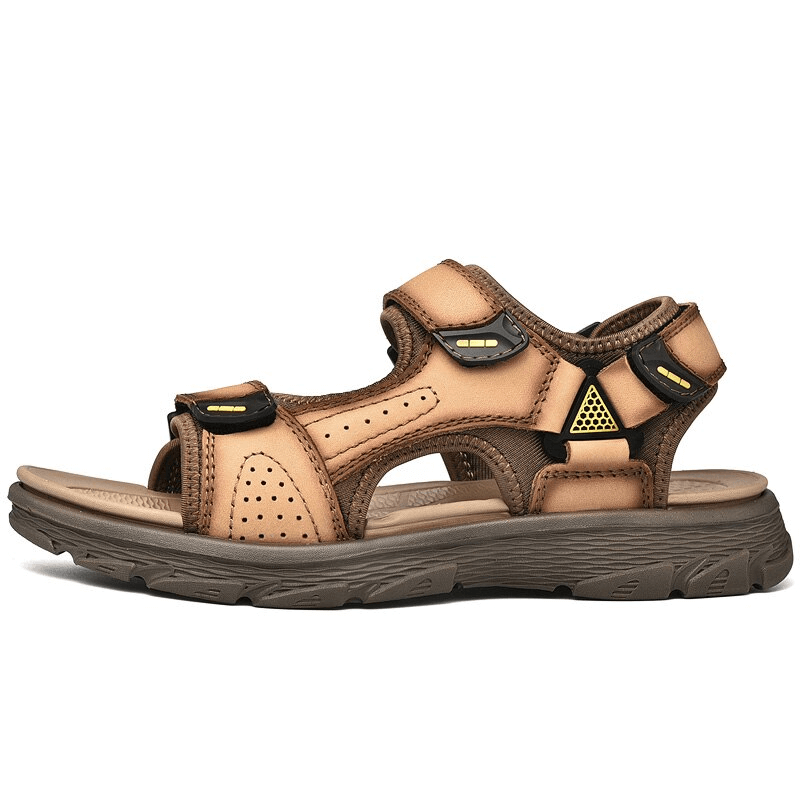 Sandales de randonnée à semelle souple en cuir véritable pour hommes - SPF1058 