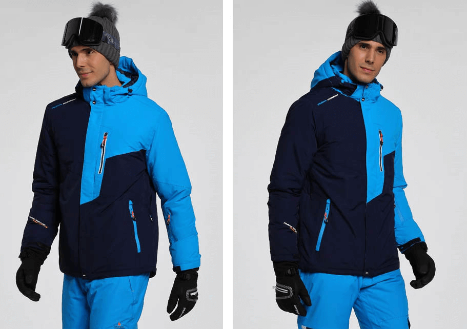 Men's Micro Fleece Linning Ski Jacket with Detachable Hood - SF0857