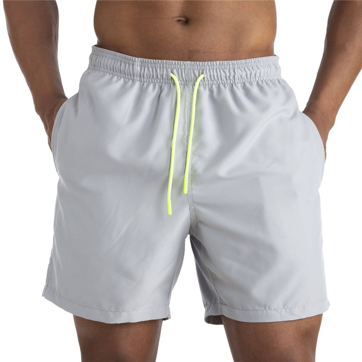 Men's Solid Color Boardshorts with Pockets / Male Swimwear - SF0831