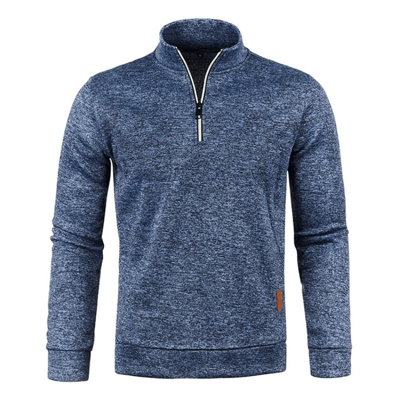Einfarbiges, dickeres Herren-Sweatshirt mit halbem Reißverschluss – SF0410 