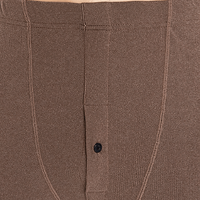 Men's tight thermal pants with elastic waistband in brown, heavyweight, perfect for warmth and comfort in casual wear.