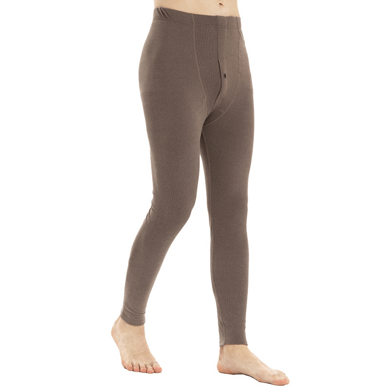 Men's brown thermal pants SF1053 with elastic waistband, heavyweight fabric for warmth, perfect for casual wear.