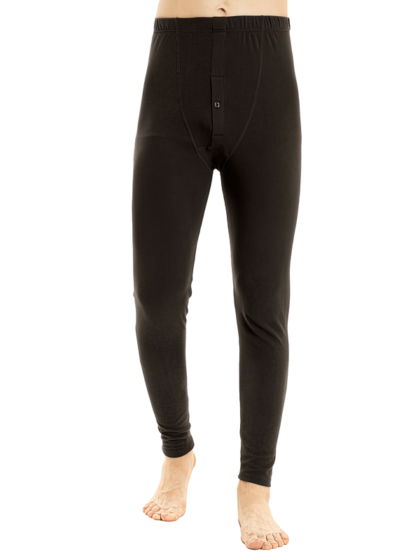 Men's solid color thermal pants with elastic waistband and heavyweight fabric for warmth and comfort. Ideal for casual wear. SKU: SF1053.