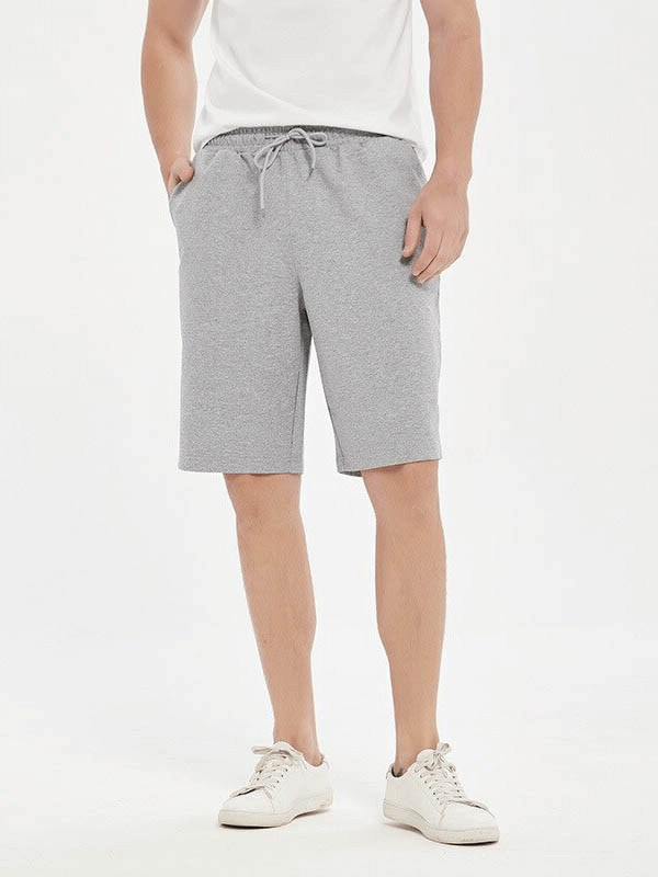 Men's sports loose cotton shorts SF1088, breathable running breeches, solid pattern for comfort and mobility.